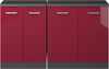 Küchenschrank für Dachschrägen R-Line Rot Hochglanz 140 cm 2er Set Schrankkorpuss 60 cm Tiefe Vicco Bild 3