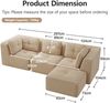 Modulares Ecksofa 69cm×297cm×177cm aus Cord – Beige Bild 4