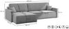 Ecksofa Schlafsofa Sofa LOUIS Stoff Scala Taupe Ottomane Links Bild 4