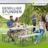 Juskys 'Bayreuth' Bierzeltgarnitur, 3-teilig, klappbar, Kunststoff, 180 x 70 x 74 cm, Weiß Bild 2