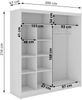 Schwebetürenschrank WALENCJA mit Spiegel & Lacobel-Glas, moderner Kleiderschrank, Breite 200 cm, High-Gloss Design - Weiß Bild 5