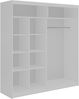 Schwebetürenschrank WALENCJA mit Spiegel & Lacobel-Glas, moderner Kleiderschrank, Breite 200 cm, High-Gloss Design - Weiß Bild 4