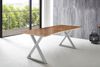 Esstisch Baumkante massiv Akazie natur 240 x 100 silber X-Gestell LUBIN 76509211 Bild 3