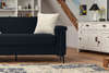 Sofa 2‑Sitzer, Sitzfläche 172×73.5×81.5 cm, schwarz — Rahmen aus Holzmaterial, Leinenstoff & Taschenfederkernkomfort Bild 3