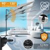 KESSER® Sonnenschirm Doppelsonnenschirm 4,6m x 2,7m | Ampelschirm Abdeckung & Windsicherung mit Kurbel & Ständer | Kurbelschirm Aluminium wasserabweisend | Neigbar Kippbar 360° Drehbar Hellgrau, Mit LED Bild 3