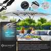 KESSER® Sonnenschirm Doppelsonnenschirm 4,6m x 2,7m | Ampelschirm Abdeckung & Windsicherung mit Kurbel & Ständer | Kurbelschirm Aluminium wasserabweisend | Neigbar Kippbar 360° Drehbar Hellgrau, Mit LED Bild 2