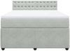 vidaXL Boxspringbett mit Matratze Hellgrau 140x190 cm Samt 3287746 Bild 4