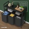 STEELSØN 'Rigil' Wäschesammler, schwarz, Wäschekorb inkl. 3 Wäschesäcke je 40 Liter aus Oxford-Gewebe, ausziehbar, Wäschebox mit 2 MDF-Ablageflächen Bild 4