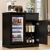 BROTTAR Weinschrank Barschrank mit Kühlschrank - Kaffeebar mit Stauraum Schublade Weinschrank im modernen Riffeldesign, schwarz Bild 3