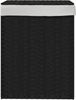 vidaXL Wäschekorb mit Deckel Schwarz 46x33x60 cm Poly Rattan 372032 Bild 3