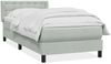 vidaXL Boxspringbett mit Matratze Hellgrau 80x220 cm Samt 3318471 Bild 2