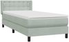 vidaXL Boxspringbett mit Matratze Hellgrau 80x220 cm Samt 3318471 Bild 4