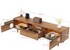 TV-Schrank 180 x 40 x 50 cm in Nussbaum, mit LED-Beleuchtung, Glastüren, Katzenrückzugsort & Schublade Bild 5