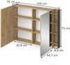 Badspiegelschrank Edelin Anthrazit/Artisan 100 x 75 cm mit Regalen Vicco Bild 2