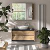 Badspiegelschrank Edelin Anthrazit/Artisan 100 x 75 cm mit Regalen Vicco Bild 3