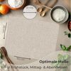 matches21 HOME & HOBBY Platzset Tischsets mit Glasuntersetzer 4er Set Beige Leinen Stoff-Optik, (4-St), Abwaschbare hitzebeständige PVC Platzsets Bild 2
