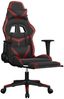 vidaXL Gaming-Stuhl mit Massage & Fußstütze Schwarz Weinrot Kunstleder 345441 Bild 3