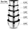 Onader 5-teiliges Edelstahl Salatschüssel Set Luftdichter Deckel Bild 2