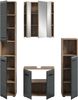 Badkombination (B/H/T: 150x185x30 cm) in schwarz matt und Nox Oak Nachbildung Bild 3