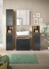 Badkombination (B/H/T: 150x185x30 cm) in schwarz matt und Nox Oak Nachbildung Bild 5