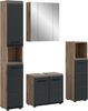 Badkombination (B/H/T: 150x185x30 cm) in schwarz matt und Nox Oak Nachbildung Bild 1