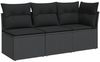 vidaXL Gartensofa mit Kissen 3-Sitzer Schwarz Poly Rattan 365987 Bild 2