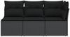 vidaXL Gartensofa mit Kissen 3-Sitzer Schwarz Poly Rattan 365987 Bild 4