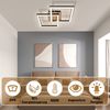 ZMH LED Deckenleuchte Schwarz Holz 3000K Warmweiß Modernes Design 24W Bild 2