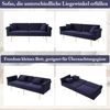 Merax 2-Sitzer-Schlafsofa – Samtbezug, Rückenlehne mit 3-stufiger Verstellung & vergoldete Metallfüße Stilvolles Sofa mit Schlaffunktion, Antik Blau Bild 3