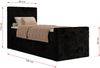 Bett mit Matratze, Boxspringbhett TILIANO DUO 90, Einzelbett 90 x 200 cm, Multipocket-Matratze 7-Zonen-Taschenfederkern - Schwarz Cordstoff - H4 - Links - Topper Visco Bild 4