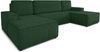 Wohnlandschaft mit Schlaffunktion Totti - U-Form Couch, Schlafsofa mit Bettkasten, Couchgranitur mit Bettfunktion, Big Sofa, Cord Stoff, Wohnzimmer (Grün (Poso 014)) Bild 2