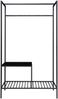 House Nordic Kleiderschrank, 2 Einlegeböden, schwarz, schwarzer Rahmen, 101x38x170 cm Bild 3