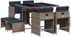 vidaXL 9-teiliges Garten-Ess-Set mit Kissen, grau, Polyrattan 3277908 Bild 2