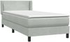 vidaXL Boxspringbett mit Matratze Hellgrau 90x210 cm Samt 3318015 Bild 4
