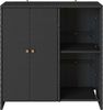 vidaXL Aufbewahrungsschrank mit Regal Schwarz 100 x 36 x 102 cm Rattan 4103821 Bild 5