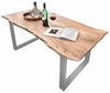 SAM® Baumkantentisch Sonja, massives Holz, echte Baumkante, Metallgestell U-Form, bis 3m Bild 4