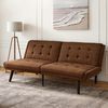 Klappbares Futon-Sofa Bett,146 cm Schlafcouch mit 5-fach verstellbarer Rückenlehne modernes Loveseat für kleine Räume Gästebett & Wohnzimmer,Braun, Bild 2