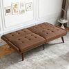 Klappbares Futon-Sofa Bett,146 cm Schlafcouch mit 5-fach verstellbarer Rückenlehne modernes Loveseat für kleine Räume Gästebett & Wohnzimmer,Braun, Bild 4