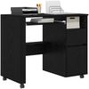 vidaXL Tisch mit Rädern mit Regal Schwarz Eichen-Optik 91 x 50 x 77 cm 869531 Bild 3