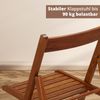 KHG Klappstuhl Holzstuhl Buche Braun, Esszimmerstuhl klappbar platzsparend, Balkonstuhl Massivholz lackiert, 45 x 79 x 50 cm Besucherstuhl, Gästestuhl Bild 4