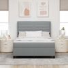 vidaXL Boxspringbett mit Matratze Hellgrau 200 x 160 cm Stoff 3341588 Bild 3