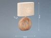FISCHER & HONSEL LED-Nachttischlampe, dimmbar, Keramik Holz-Optik / Leinen beige, 34x17x53cm, E27 Bild 4