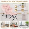 Sessel mit Armlehnen & Seitentasche & Fußstütze & Hocker Relaxsessel Loungesessel Fernsehsessel Rosa Bild 5