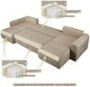 OTTO home Wohnlandschaft JONAA, U-Form, 311 cm Schlafsofa (133/270)-OTTO. Verlässliche Qualität, Tonnentaschen-Federkern, Bettkasten, Cord, Struktur Bild 4