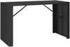 Bartisch, Gartentisch, Küchentisch mit Glasplatte Schwarz 185x80x110 cm Poly Rattan Bild 2