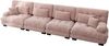 Modulares Ecksofa 81cm×406cm×77cm mit Tiefensitz aus Chenille – 4-Sitzer in Rosa Bild 4
