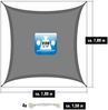 7x7m UV Sonnensegel Atmungsaktiv Wasserdurchlässig Grau Bild 5