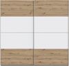 Forte SCHACH & MATT 2 Kleiderschrank 220, Schwebetürenschrank mit Einlegeböden und Kleiderstange, 2-türig, Holzwerkstoff, Weiß / Artisaneiche Holzdekor, 220,1 cm breit x 210,5 cm hoch x 61,2 cm tief Bild 3