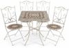 DRW Set mit Tisch und 4 Stühlen aus Metall und Stein in Creme, Braun und Stein, 72 x 70 x 70 cm Bild 1