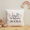 GRAVURZEILE Zierkissen mit Spruch - Engel ohne Flügel - Geschenk zum Muttertag - Für Familie, starke Farben ohne Verblassen, Maschinenwäsche geeignet - mit Füllung Bild 4